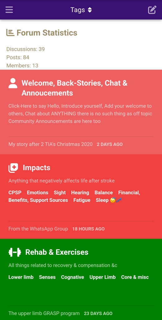 {Home Page set to Tags accessed Mobile}