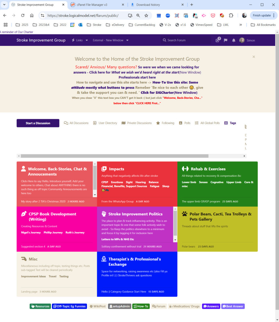 {Home Page set to Tags accessed DeskTop}